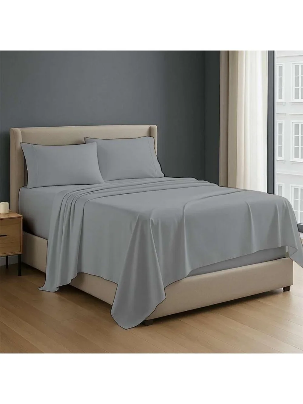 Premium 4-Piece Egyptian Cotton Fitted Sheet Set - Soft, Breathable, Deep